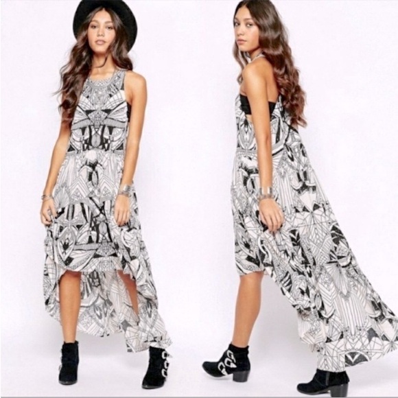 Free People La Mar Hi Lo Maxi Racerback Dress w Pockets OVERSIZE Small - Picture 2 of 14